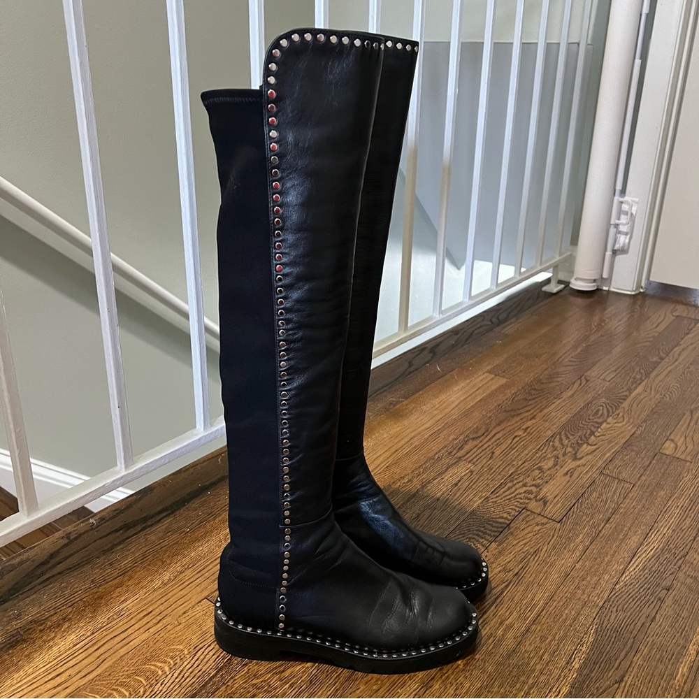 Stuart Weitzman Black 5050 Studded Boots - Picture 8 of 13